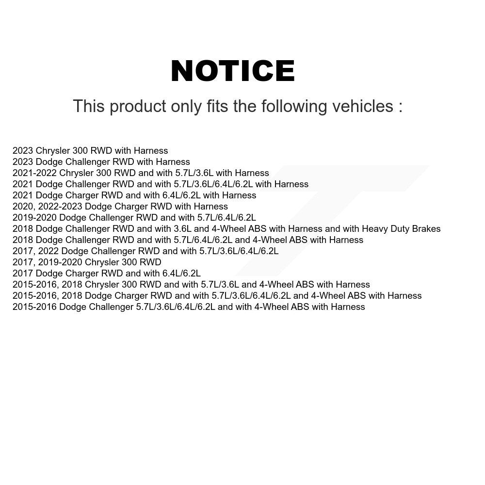 Kit de capteur ABS de roulement de moyeu de roue avant, pour Dodge Charger Challenger Chrysler 30