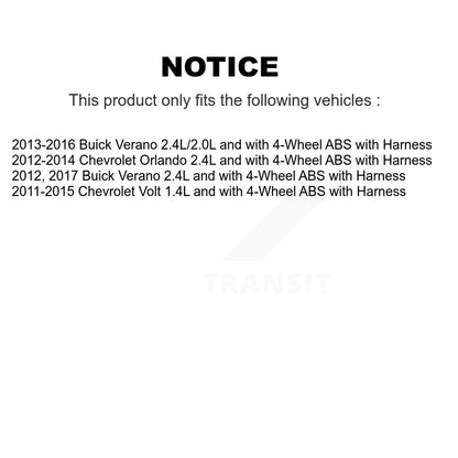 Kit de roulement de moyeu de roue avant et capteur ABS, pour Buick Verano Chevrolet Orlando Vol