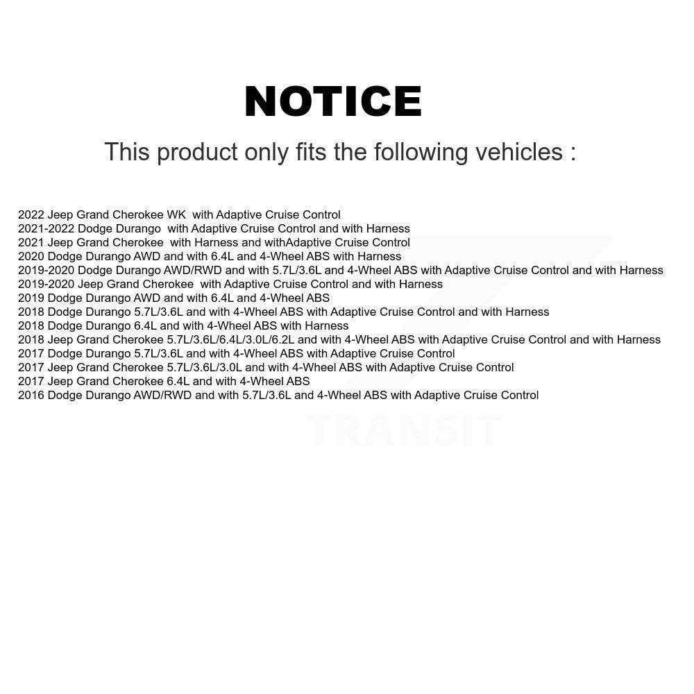 Kit de capteur ABS de roulement de moyeu de roue avant, pour Jeep Grand Cherokee Dodge Durango WK