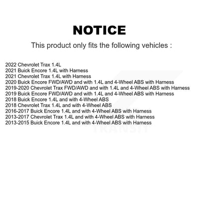Kit de roulement de roue avant et capteur ABS pour Buick Encore Chevrolet Trax
