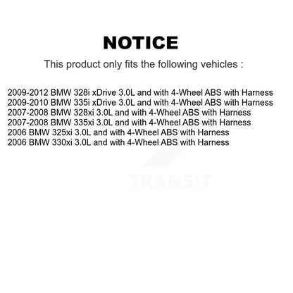 Kit de capteur de roulement de roue avant, pour BMW 328i xDrive 328xi 335i 335xi 325xi 330xi