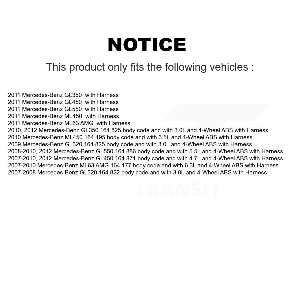 Kit de roulement et capteur de roue avant, pour Mercedes-Benz GL350 GL320 GL450 GL550 ML63