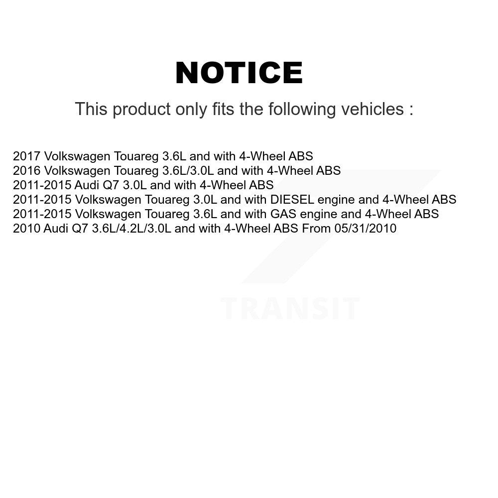 Kit de roulement de roue avant et capteur ABS pour Volkswagen Touareg Audi Q7 K7S-10030