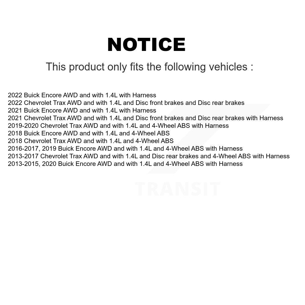 Kit de roulement de roue arrière et capteur ABS, pour Buick Encore Chevrolet Trax K7S-10033