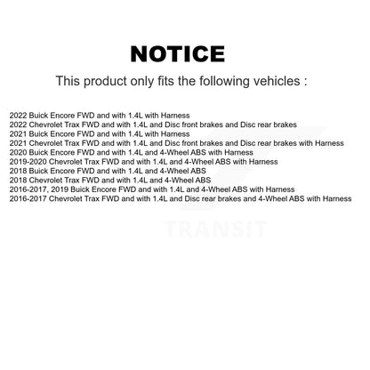 Kit de roulement de moyeu de roue arrière et capteur ABS supplémentaire pour Buick Encore Chevrolet Trax
