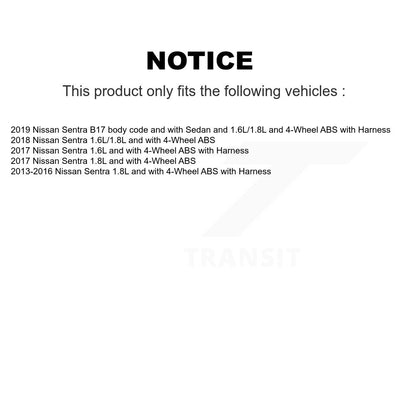 Kit de roulement de moyeu de roue arrière et capteur ABS pour Nissan Sentra K7S-100408