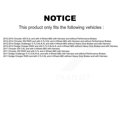 Kit de capteur ABS de roulement de moyeu de roue arrière, pour Dodge Chrysler 300 chargeur Challenger