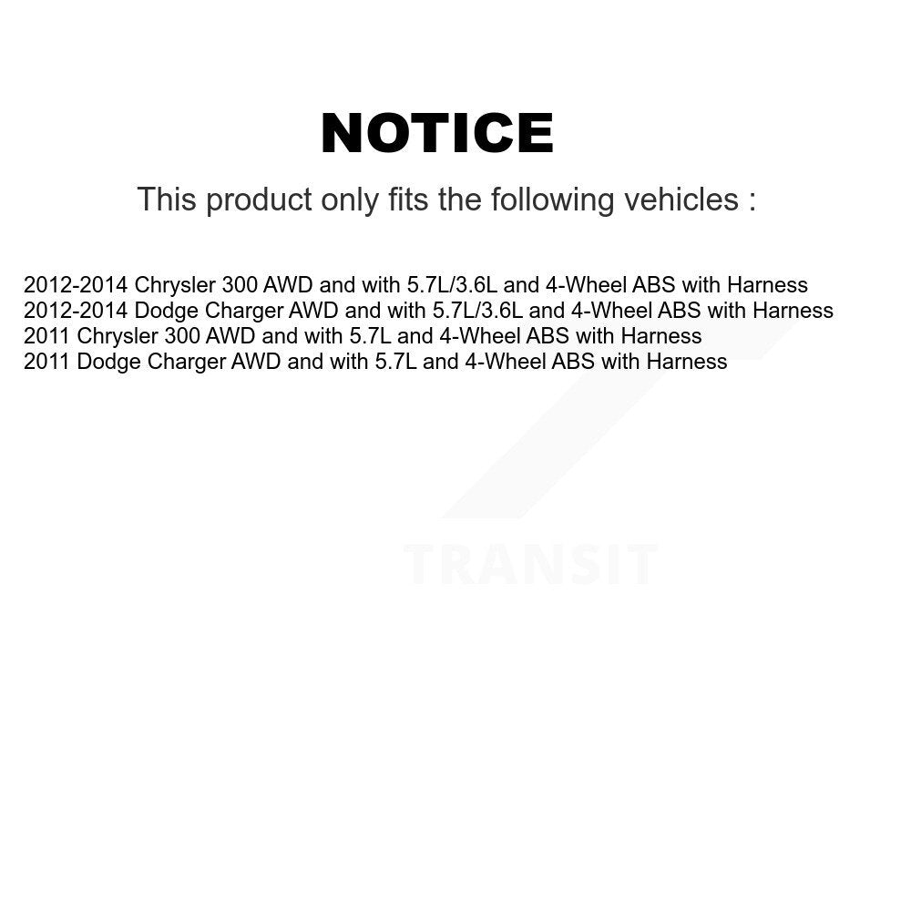 Kit de roulement et capteur de moyeu de roue arrière, pour Chrysler 300 Dodge Charger avec harnais