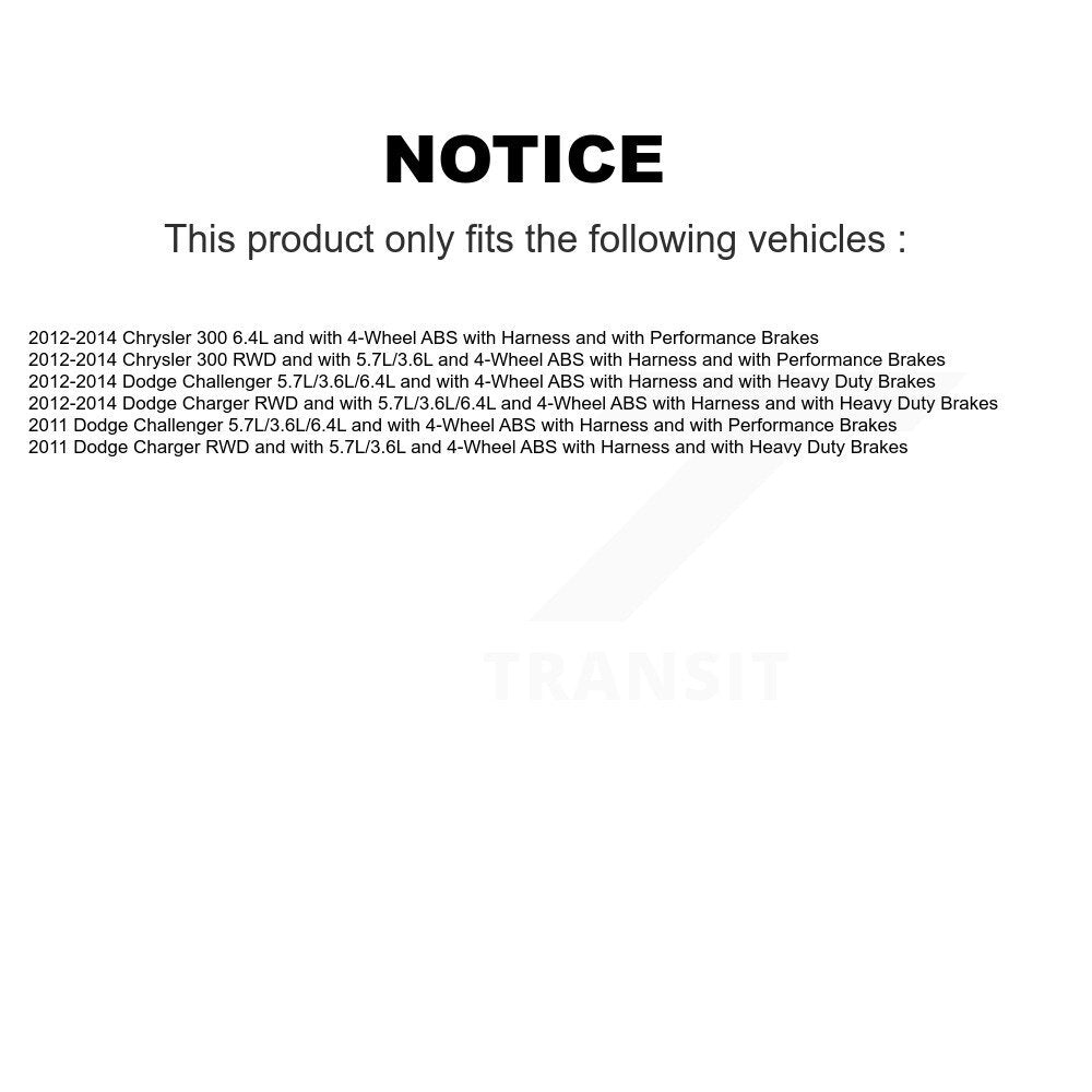 Kit de capteur ABS de roulement de moyeu de roue arrière, pour Dodge Chrysler 300 chargeur Challenger