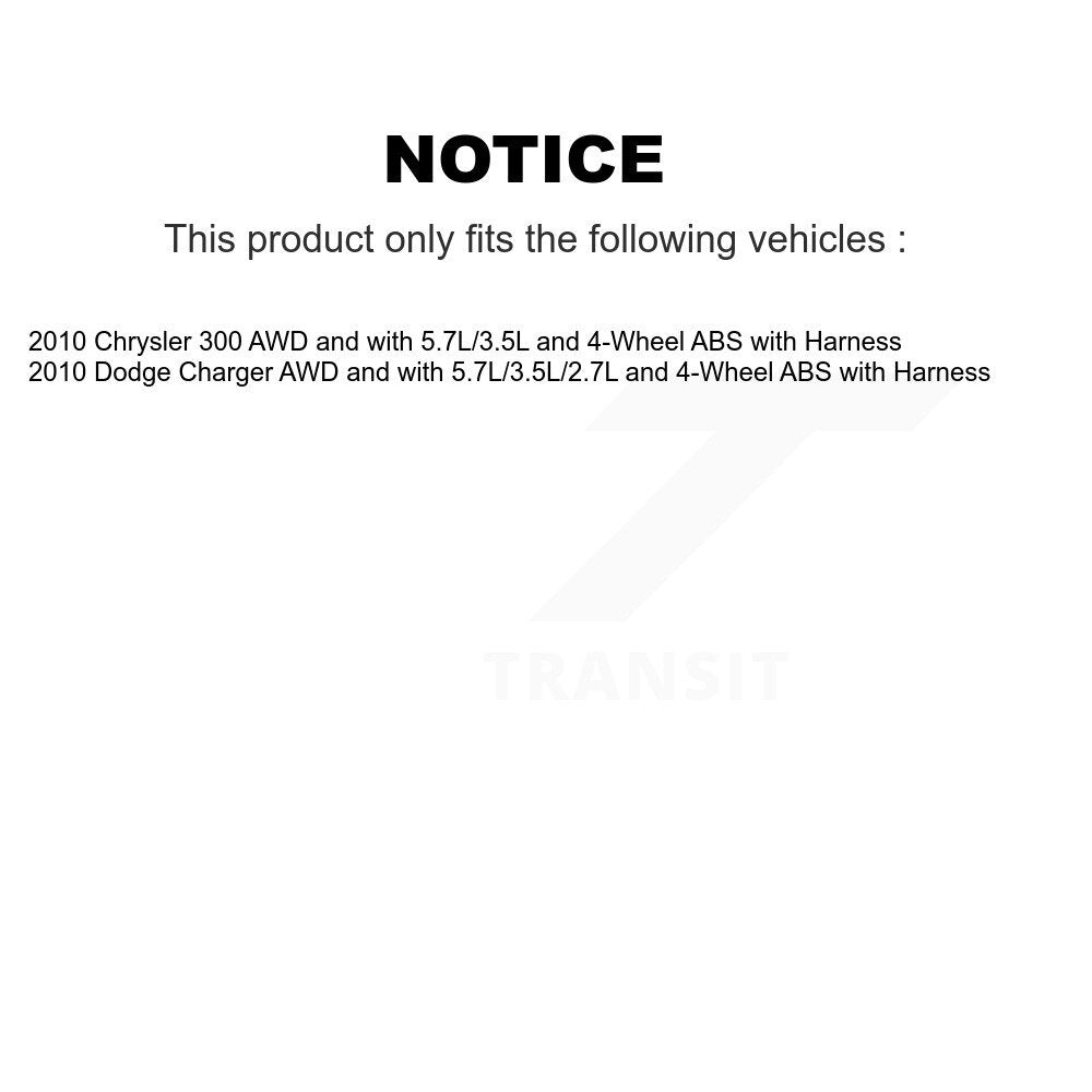 Kit de roulement et capteur de moyeu de roue arrière, pour Dodge Charger Chrysler 300 avec harnais