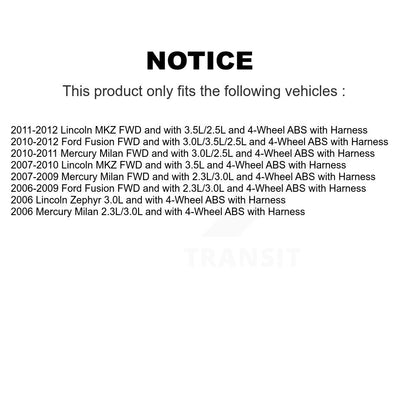 Kit de capteur ABS de roulement de moyeu de roue arrière, pour Ford Fusion Lincoln MKZ Zephyr Mercur