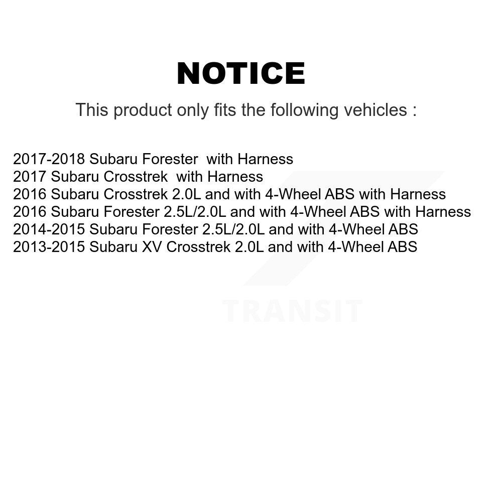 Kit de roulement de moyeu de roue arrière et capteur ABS pour Subaru Forester XV Crosstrek