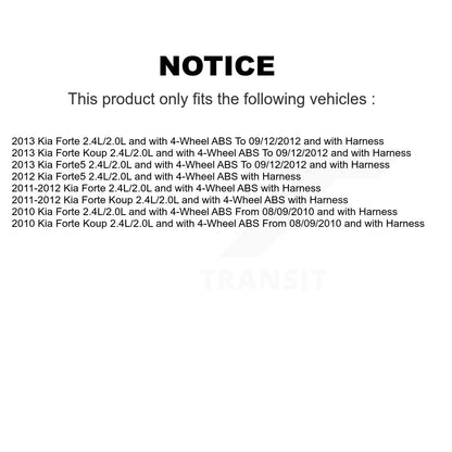 Kit de roulement de moyeu de roue arrière et capteur ABS supplémentaire pour Kia Forte koup Forte5