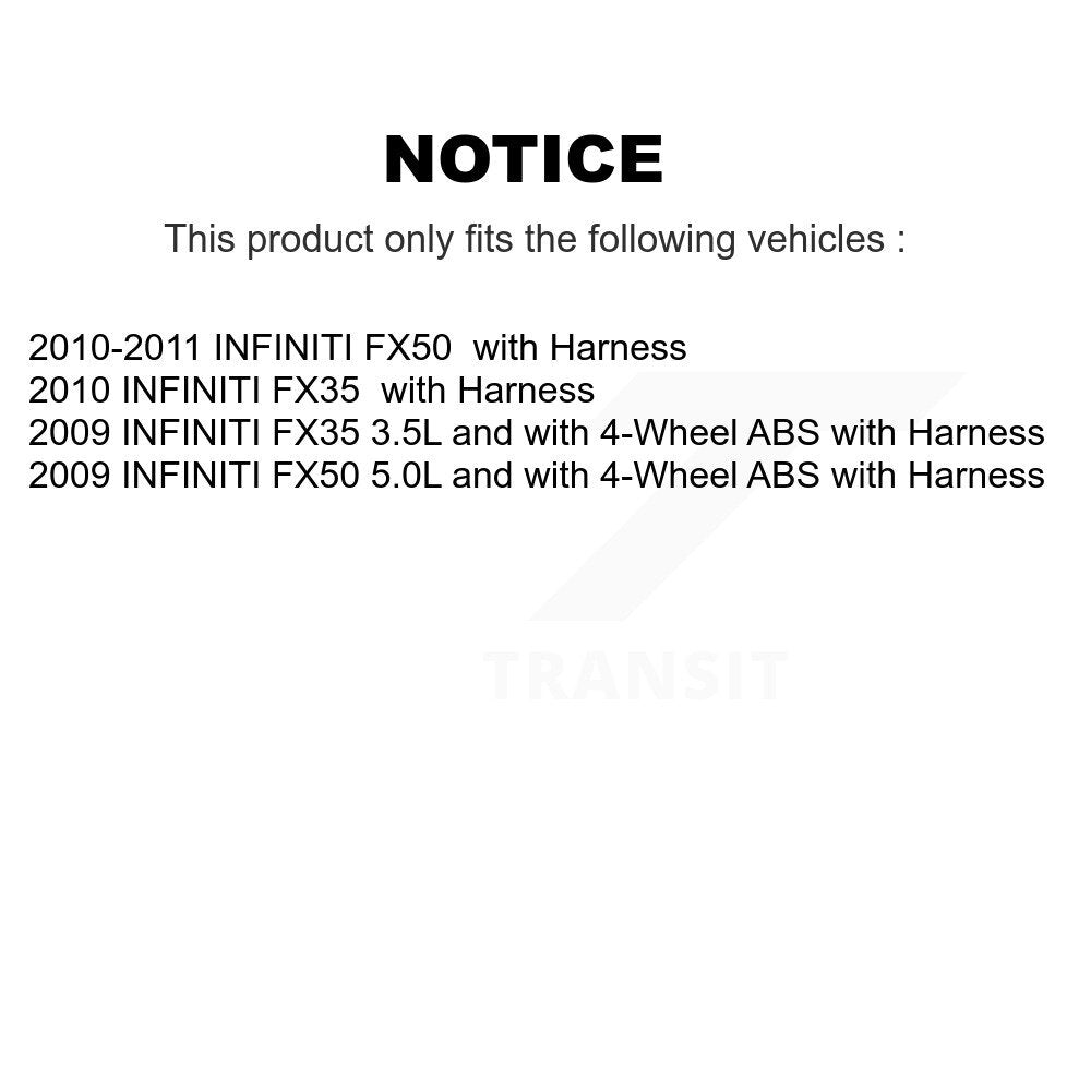Kit de roulement de moyeu de roue arrière et capteur ABS pour INFINITI FX35 FX50 avec harnais
