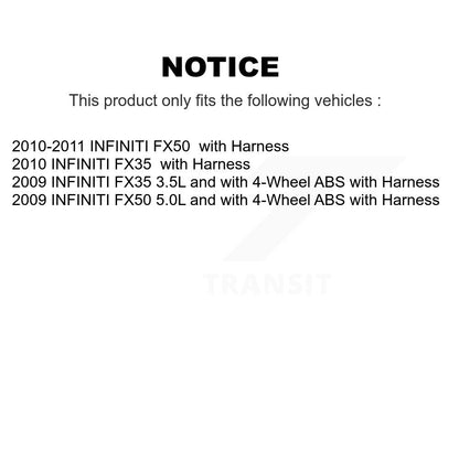 Kit de roulement de moyeu de roue arrière et capteur ABS pour INFINITI FX35 FX50 avec harnais
