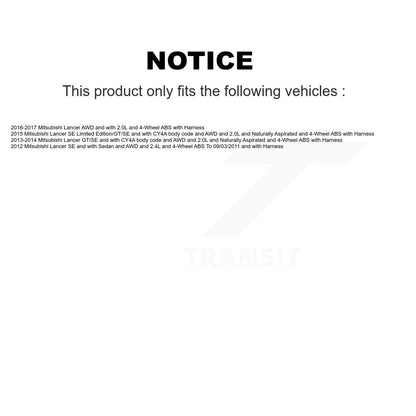 Kit de roulement de moyeu de roue arrière et de capteur ABS pour Mitsubishi Lancer K7S-100569