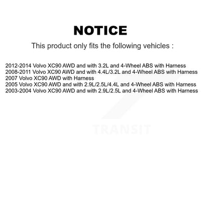 Kit de roulement de moyeu de roue arrière et capteur ABS pour Volvo XC90 avec harnais K7S-10059