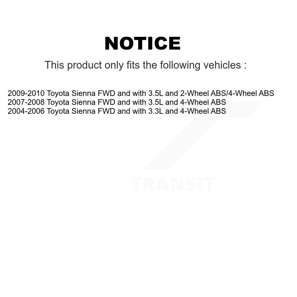 Kit de roulement de moyeu de roue arrière et capteur ABS supplémentaire pour Toyota Sienna K7S-100613