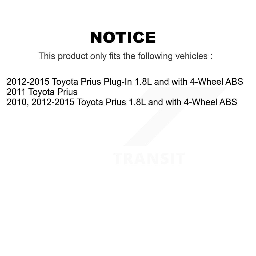 Kit de roulement de moyeu de roue arrière et capteur ABS supplémentaire pour Toyota Prius Plug-In
