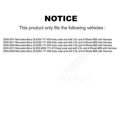Kit de roulement et capteur de roue arrière, pour Mercedes-Benz SLK350 SLK280 SLK55 AMG SLK30