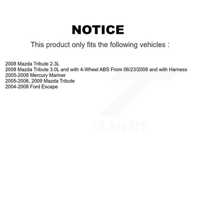Kit de capteur ABS de roulement de roue arrière, pour Ford Escape Mazda hommage Mercury Mariner