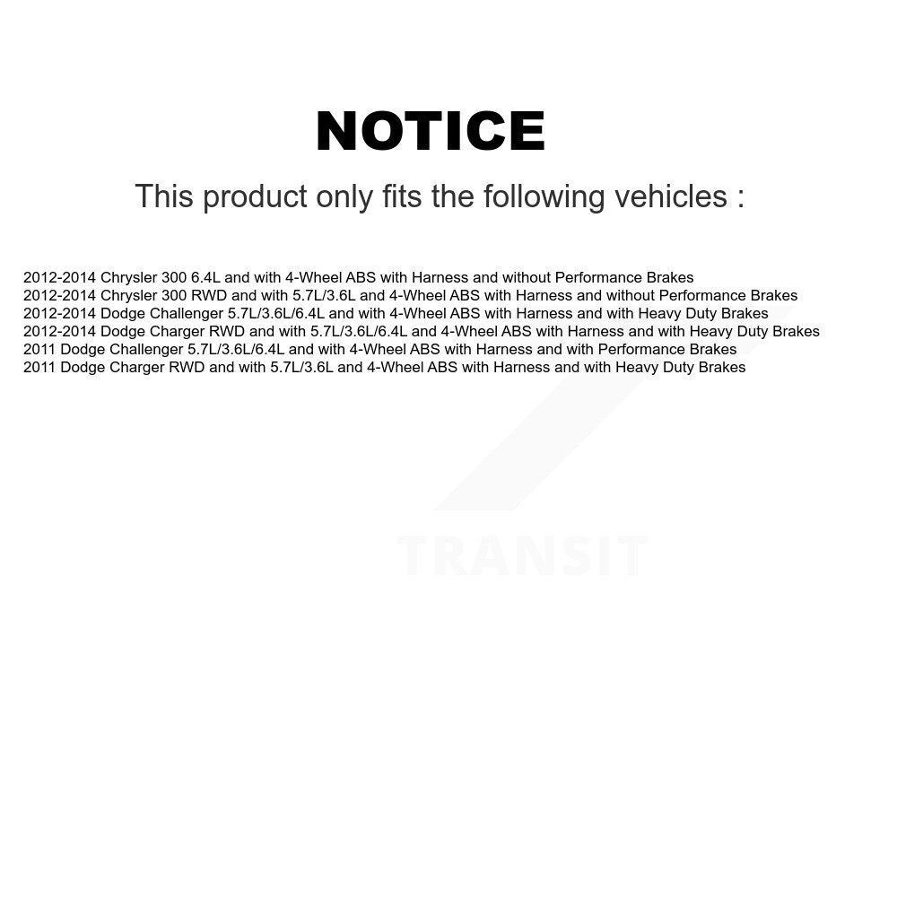 Kit de capteur ABS de roulement de moyeu de roue arrière, pour Dodge Chrysler 300 chargeur Challenger