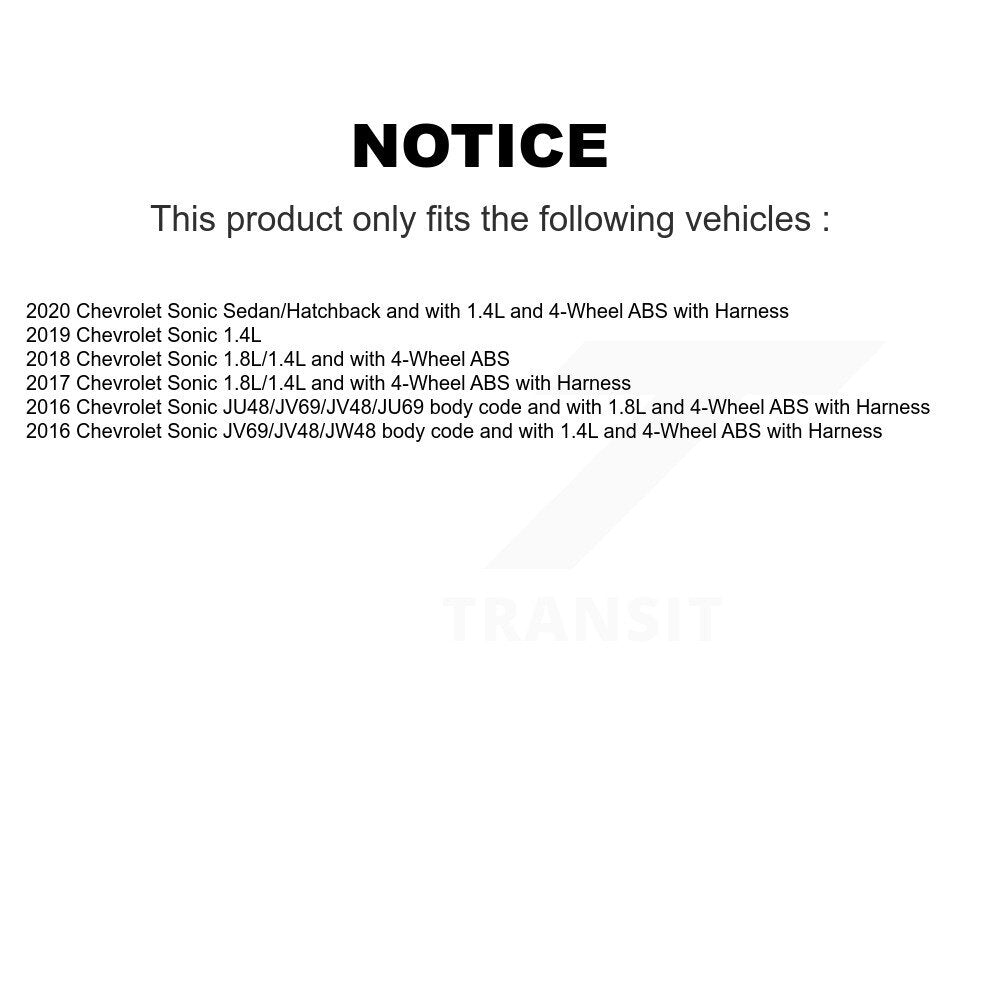 Kit de roulement de moyeu de roue arrière et capteur ABS supplémentaire pour Chevrolet Sonic K7S-100728