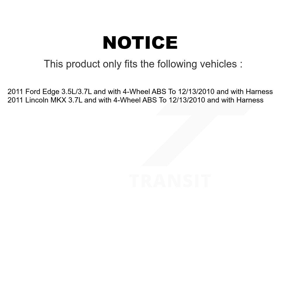 Kit de roulement de moyeu de roue arrière et capteur ABS pour Ford Edge Lincoln MKX 2011