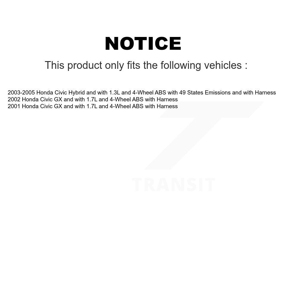 Kit de roulement de moyeu de roue arrière et capteur ABS pour Honda Civic K7S-100765