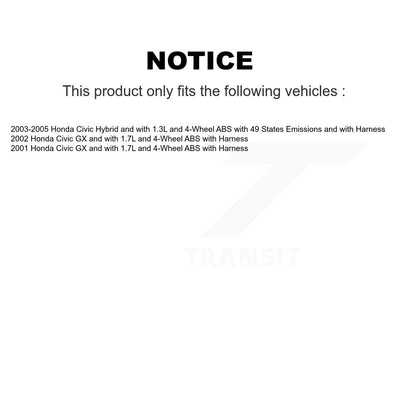 Kit de roulement de moyeu de roue arrière et capteur ABS pour Honda Civic K7S-100765