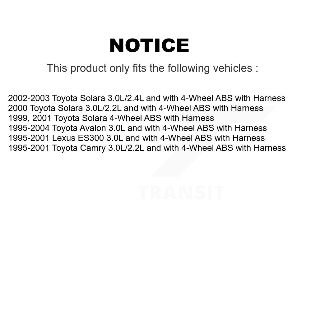 Kit de capteur ABS de roulement de moyeu de roue arrière, pour Toyota Camry Solara Avalon Lexus ES30