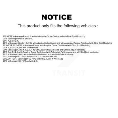 Kit de capteur de roulement de moyeu de roue arrière, pour Volkswagen Jetta Passat Audi Q3 CC Beetle