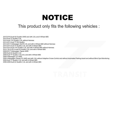 Kit de capteur de roulement de moyeu de roue arrière, pour Volkswagen Tiguan Audi Q3 Quattro TT A3 C