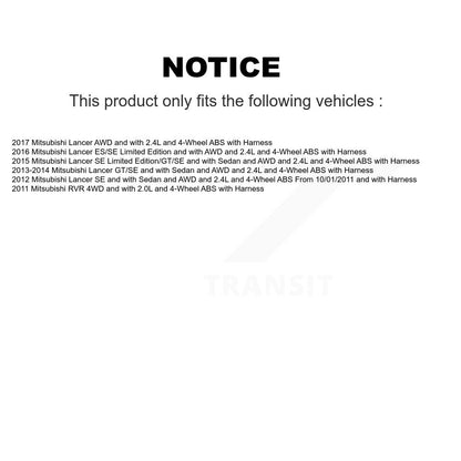 Kit de roulement de moyeu de roue arrière et de capteur ABS pour Mitsubishi Lancer RVR K7S-100811