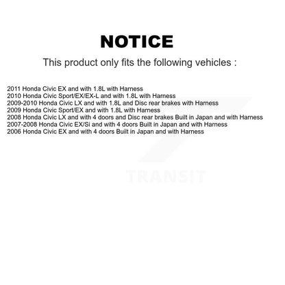 Kit de roulement de moyeu de roue arrière et capteur ABS pour Honda Civic K7S-100892