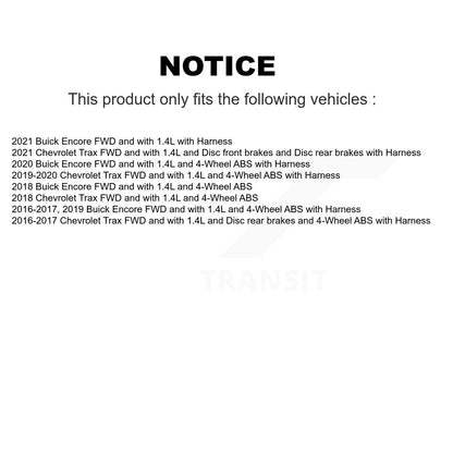 Kit de roulement de moyeu de roue arrière et capteur ABS supplémentaire pour Buick Encore Chevrolet Trax