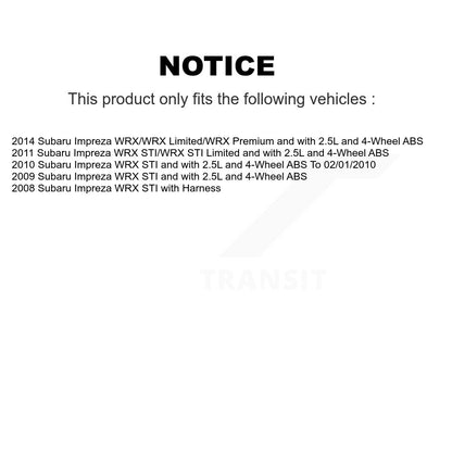 Kit de roulement de moyeu de roue arrière et capteur ABS pour Subaru Impreza K7S-101063