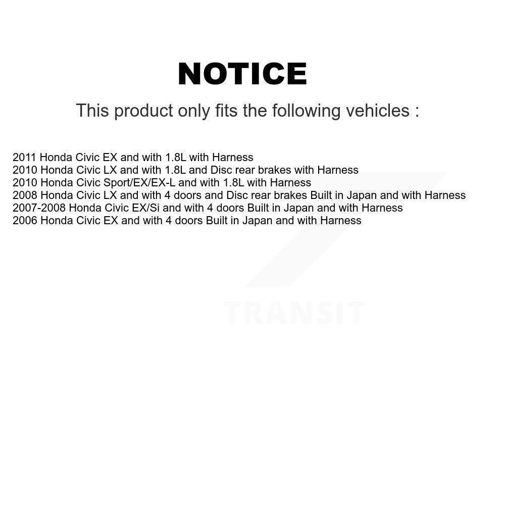 Kit de roulement de moyeu de roue arrière et capteur ABS pour Honda Civic K7S-101116