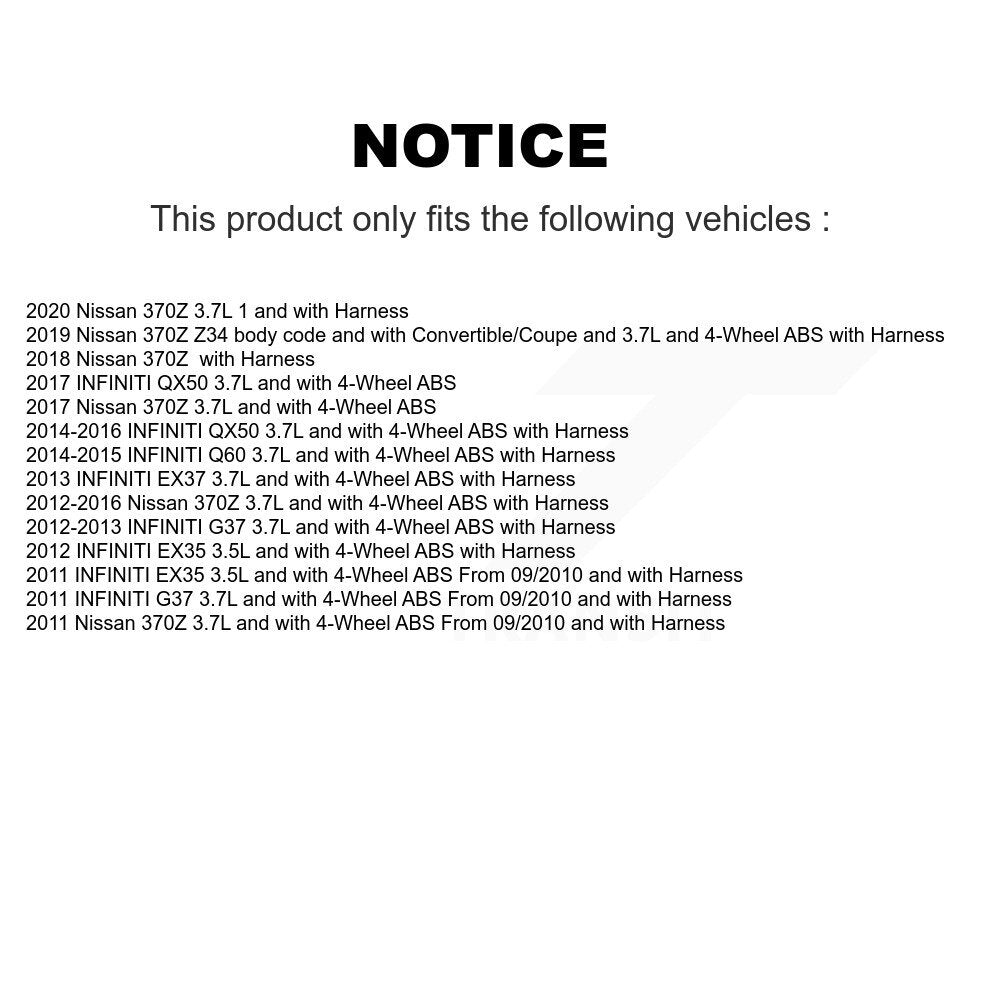Kit de roulement et capteur de moyeu de roue arrière, pour INFINITI QX50 G37 Nissan 370Z EX35 EX37