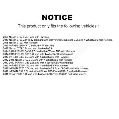 Kit de roulement et capteur de moyeu de roue arrière, pour INFINITI QX50 G37 Nissan 370Z EX35 EX37