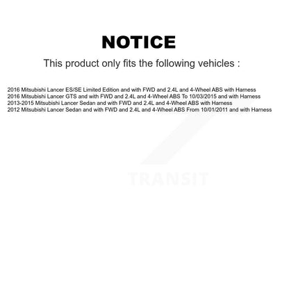 Kit de roulement de moyeu de roue arrière et de capteur ABS pour Mitsubishi Lancer K7S-101208