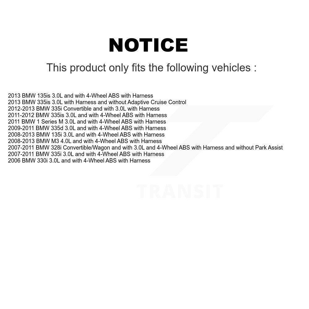 Kit de capteur de roulement de roue arrière, pour BMW 328i 335i M3 135i 330i 335is 335d 1 série