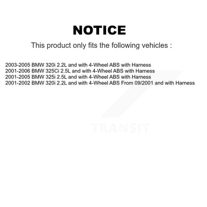 Kit de roulement de roue arrière et capteur ABS pour BMW 325i 325Ci 320i K7S-101313