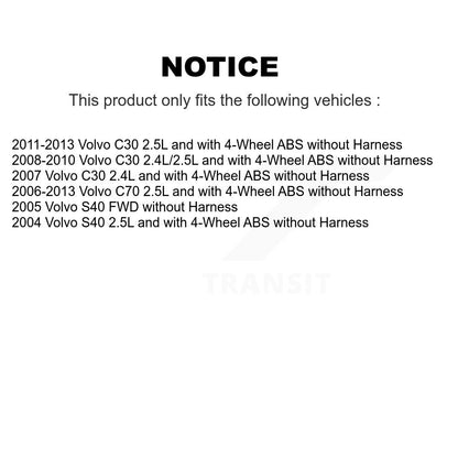 Kit de roulement de moyeu de roue arrière et capteur supplémentaire pour Volvo C30 C70 S40 sans harnais