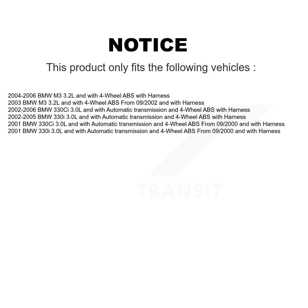 Kit de roulement de roue arrière et capteur ABS pour BMW 330Ci M3 330i K7S-101506