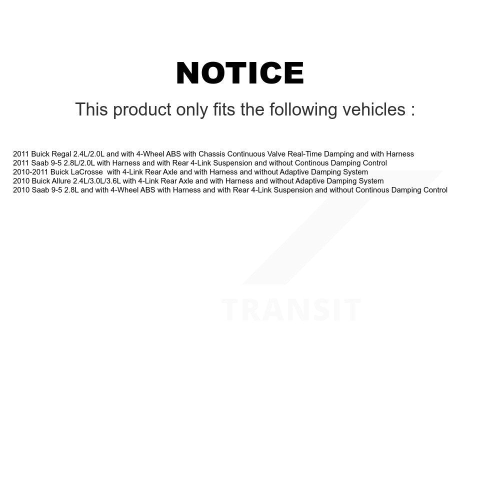 Kit de roulement de moyeu de roue arrière et capteur ABS, pour Buick LaCrosse Regal Saab 9-5 Allur