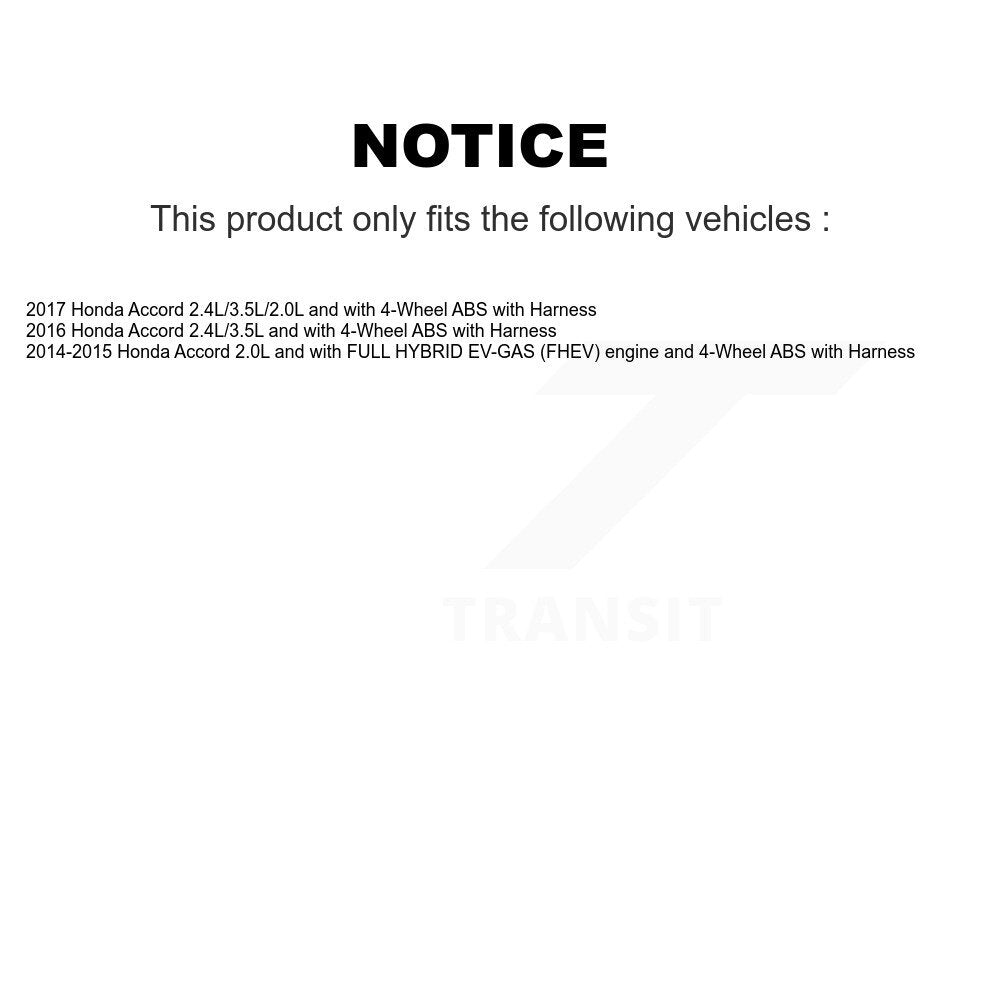 Kit de roulement de moyeu de roue arrière et capteur ABS pour Honda Accord avec harnais