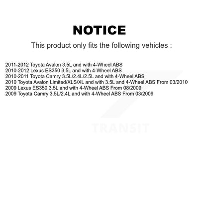 Kit de capteurs supplémentaires pour roulement de moyeu de roue arrière gauche, pour Toyota Camry Lexus ES350 Avalo