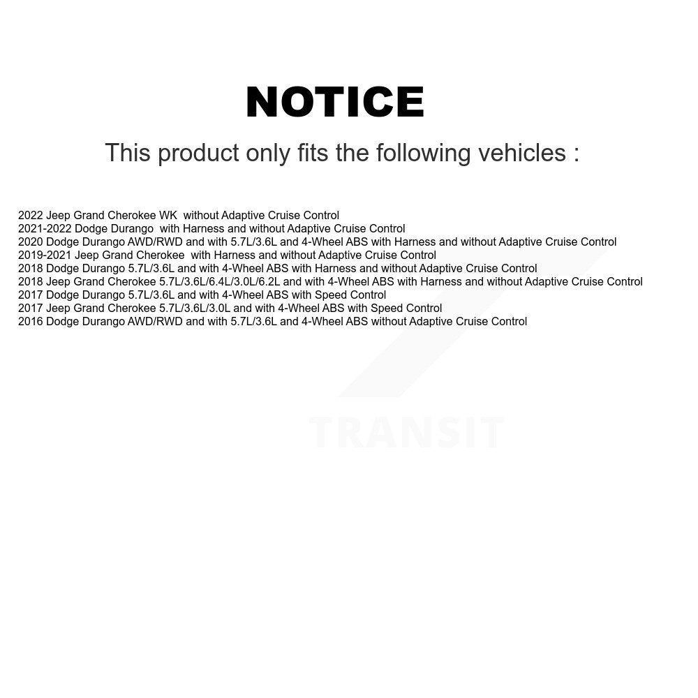 Kit de capteur ABS de roulement de roue avant et arrière, pour Jeep Grand Cherokee Dodge Durango W