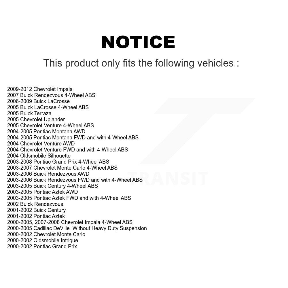 Kit de capteurs supplémentaires pour roulement de moyeu de roue avant, pour Chevrolet Impala Buick Pontiac Pri